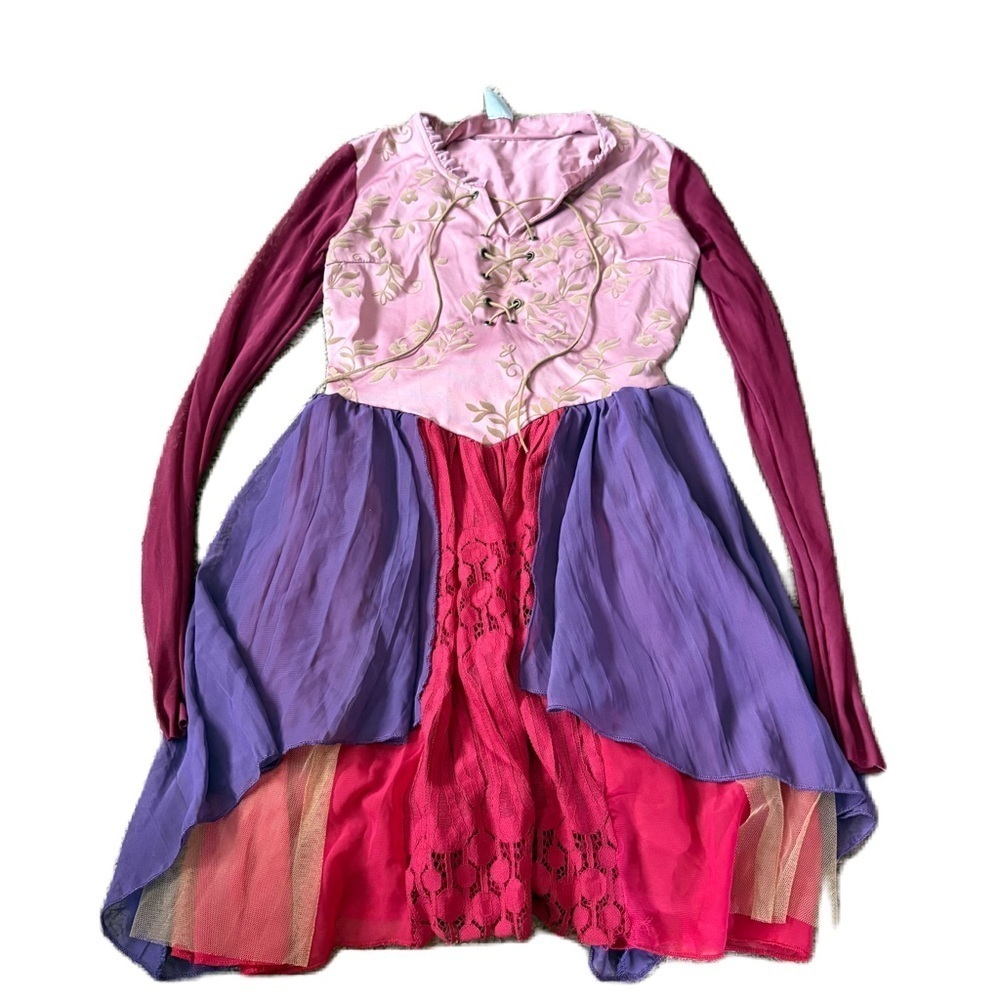 Disney Hocus Pocus Sarah Sanderson Girls Costume Dress XL Halloween Pink Purple - Picture 1 of 7